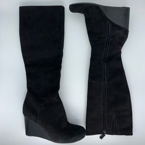 Cole Haan Nike Air Black Suede wedge boots